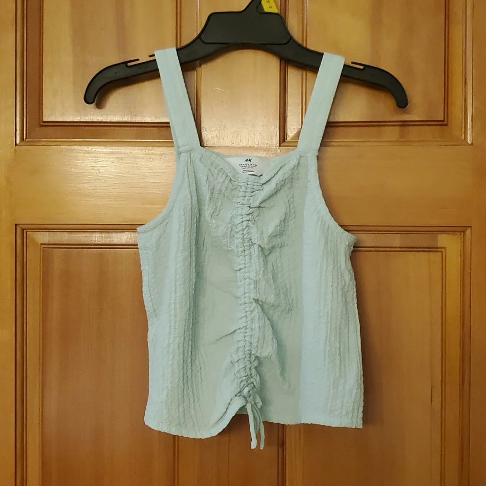 H&M Light Green 2 Piece Crinkle‎ Lightweight Outfit Size Girls 14